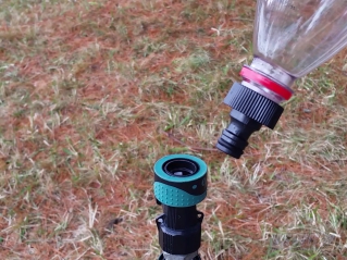The Gardena or similar type of Garden Hose Quick Connect fitting is commonly used to make a Water Rocket Nozzle and Launcher.