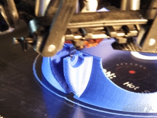 The Fin Bracket was printed using a 3D Printer configured to print hollow shapes to save weight.