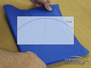 The second fold takes the left edge and folds it ro the right edge.