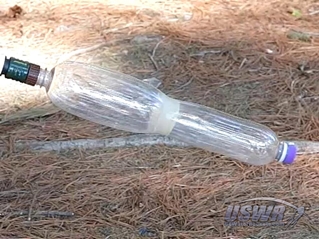 This pneumatic burst test shows the Slip Joint Splice holding 180PSI using small diameter 20oz Nestea bottles.