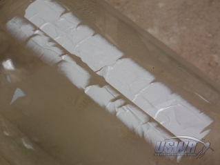 This type of label residue is difficult to remove.