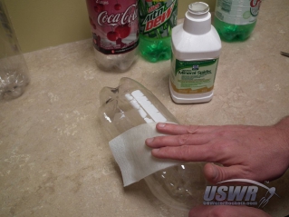 Testing to see if mineral spirits will remove the label.
