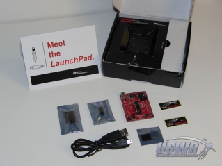 The Texas Instruments MSP430 LaunchPad kit comes with all that is shown here and forms the core of the ServoChron™.