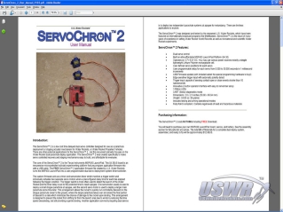 The ServoChron™ User Manual includes the latest information and instructions for building, configuring, and operating the ServoChron™ 2.