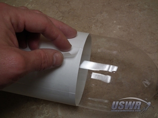 Secure paper sheet with tape.