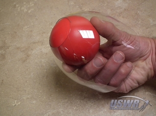 This foam ball could be trimmed off and glued inside to fill the void.
