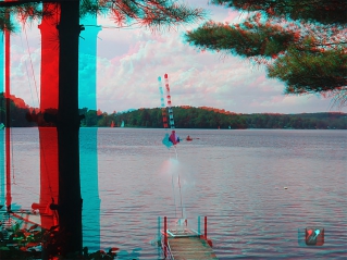 Water Rocket Launches while testing our innovative Radial Parachute Deploy System. Photographed in stereoscopic 3D using Red/Blue Anaglyph technique.